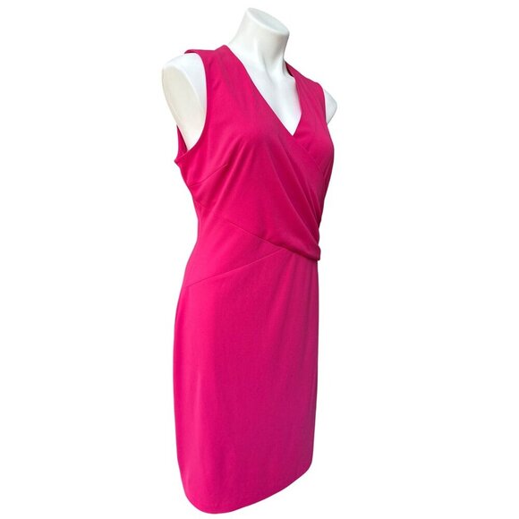 NYDJ  Demi Matte Jersey Fitted Sheath Dress, Pink Sleeveless Women's Size 12 - Picture 5 of 12